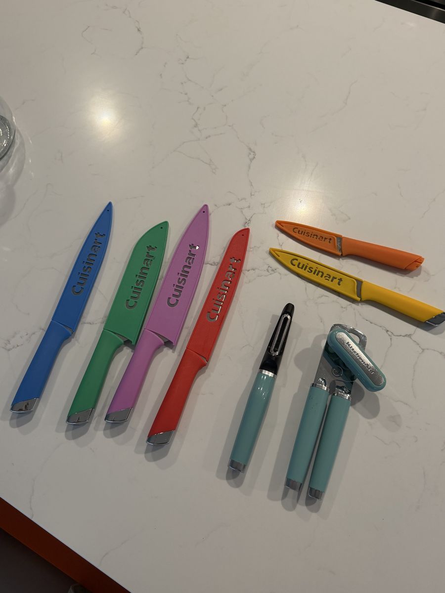Cuisinart 8-Piece Multi-Color Knife Set with Covers, Peeler & Can Opener - Used Good Condition