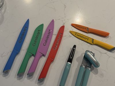 Cuisinart 8-Piece Multi-Color Knife Set with Covers, Peeler & Can Opener - Used Good Condition