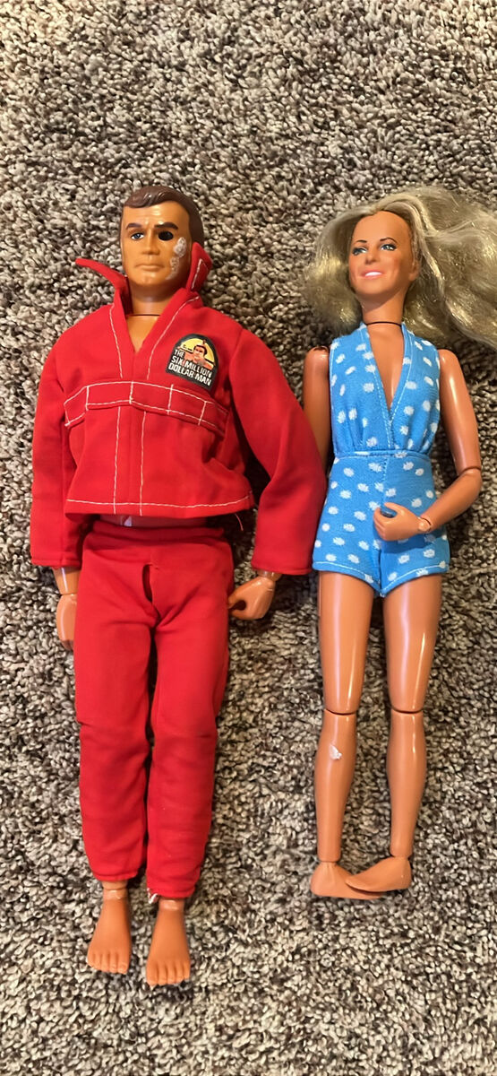 Vintage bionic woman and six million dollar man dolls