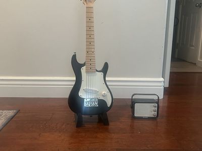 Donner 30" Kids Electric Guitar Kit, Black - Right Handed, w/ Amp & Accessories
