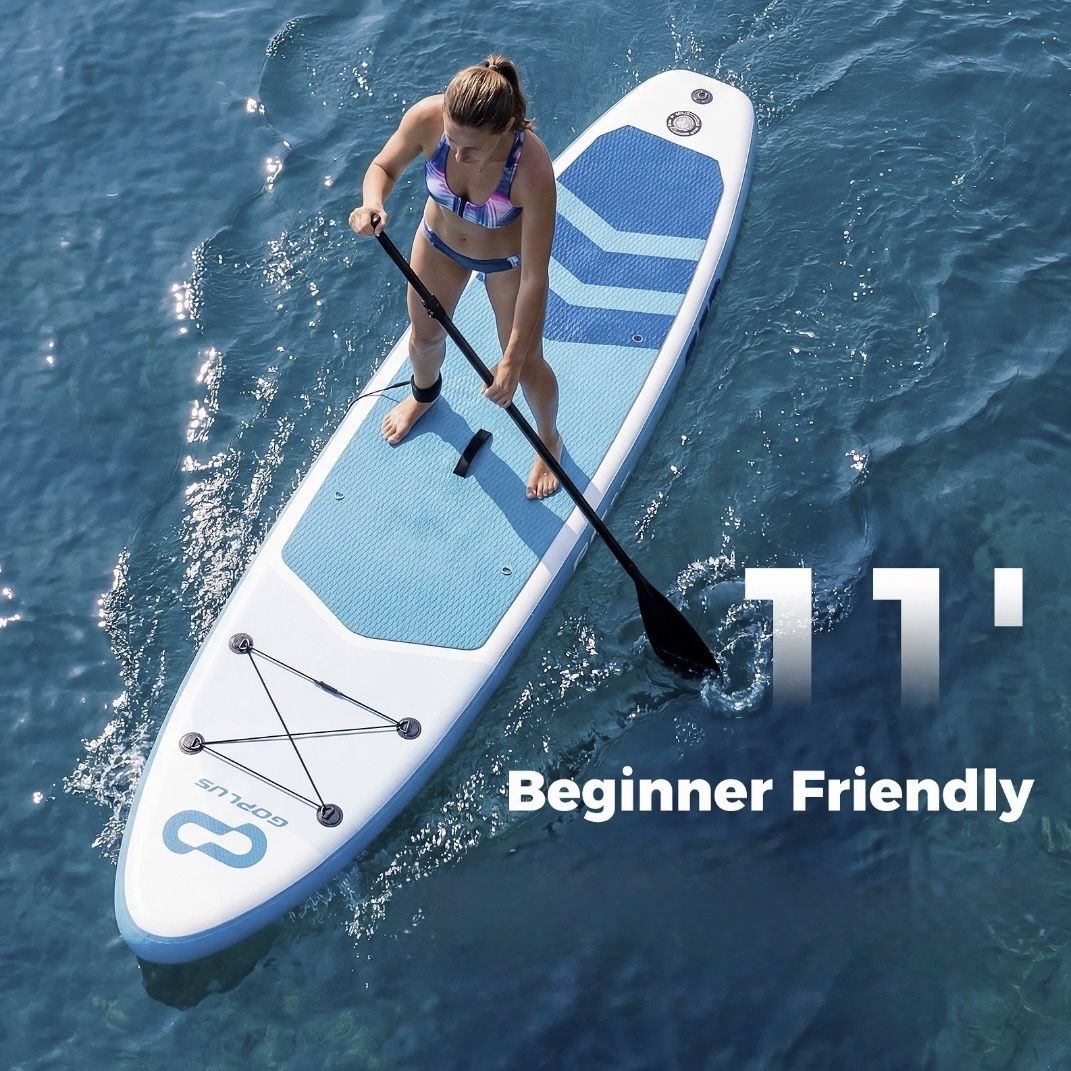 Inflatable Stand Up Paddle Board SUP with Paddle, Pump, Fins & Bag - Complete Kit