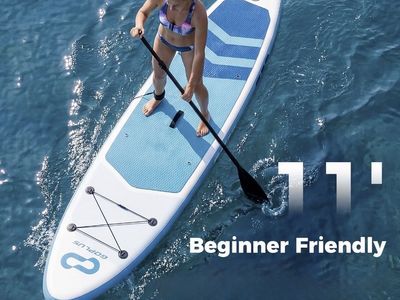 Inflatable Stand Up Paddle Board SUP with Paddle, Pump, Fins & Bag - Complete Kit