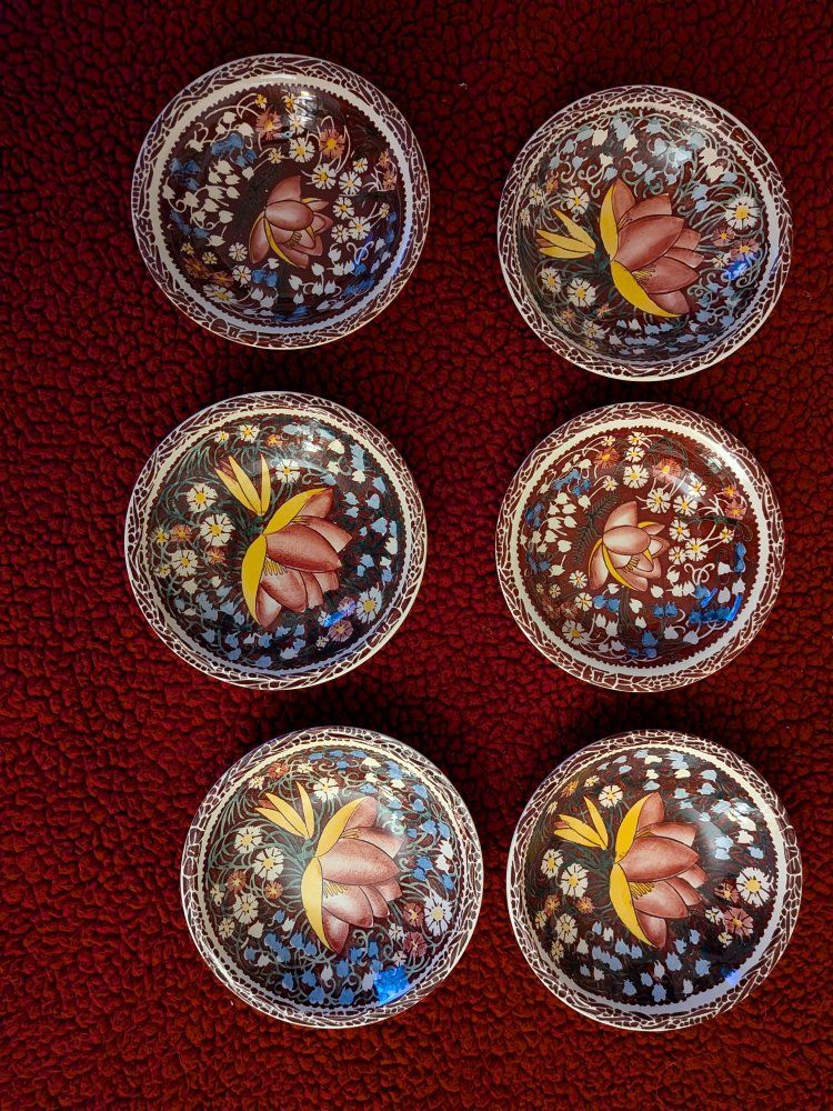 set of six antique bowls
