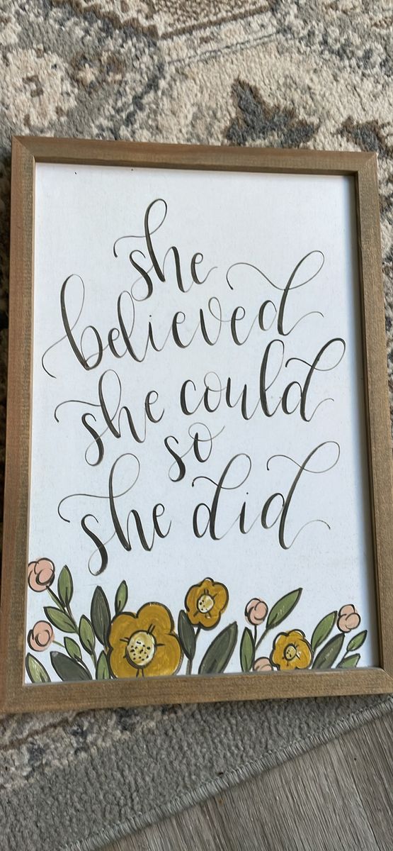 She believes she could so she did floral wall art 16x11”