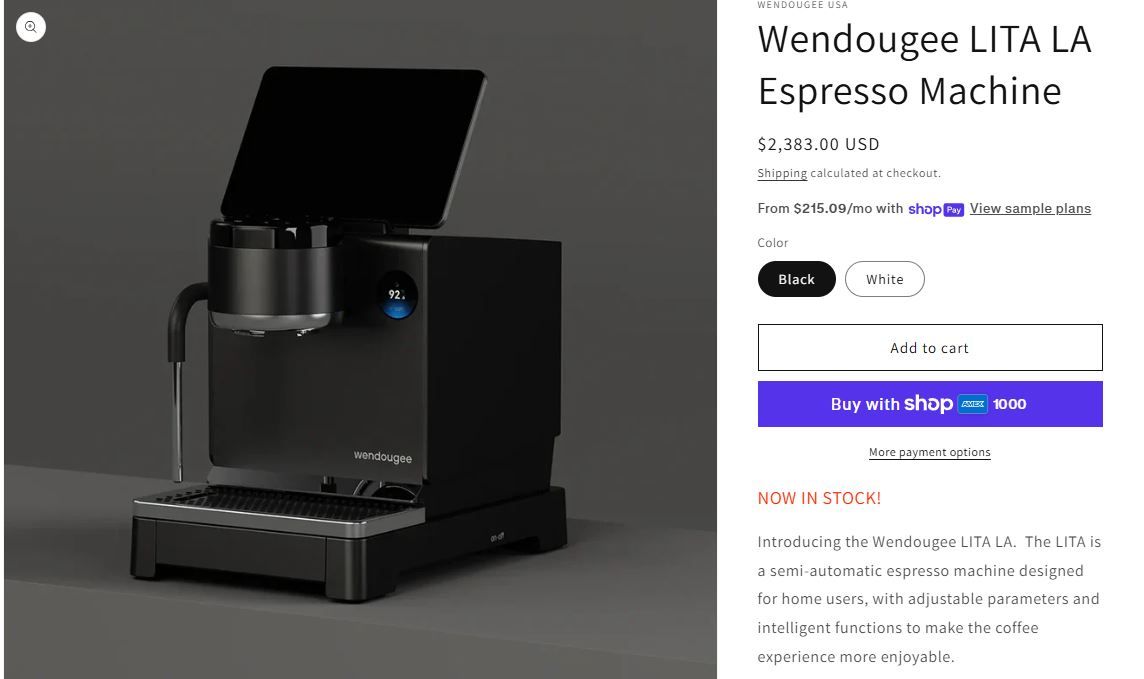 Wendougee Lita LA Espresso Machine