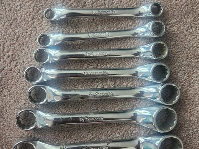 Snap-on 7-Piece Combination Wrench Set 3/8" - 3/4" SAE, Chrome Vanadium Steel