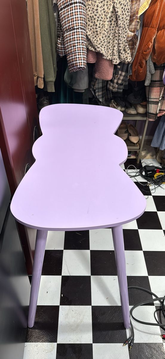 Purple Scalloped Table