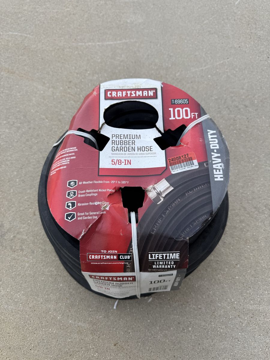 Craftsman Premium Rubber Garden Hose - Heavy-Duty 100 ft x 5/8 in