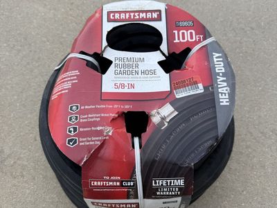 Craftsman Premium Rubber Garden Hose - Heavy-Duty 100 ft x 5/8 in