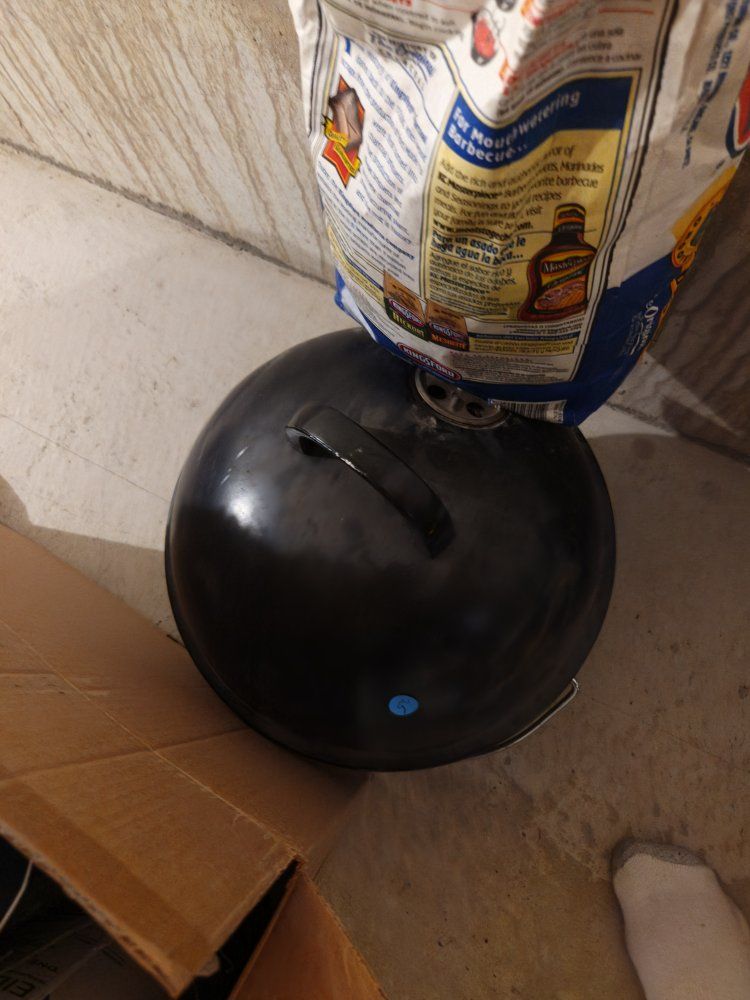 Used Black Kettle Grill - Portable Barbecue for Outdoor Cooking and charcoal