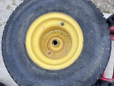 Carlisle Super Trac II 20x8.00-8 NHS Tire on Yellow Rim - Made in USA