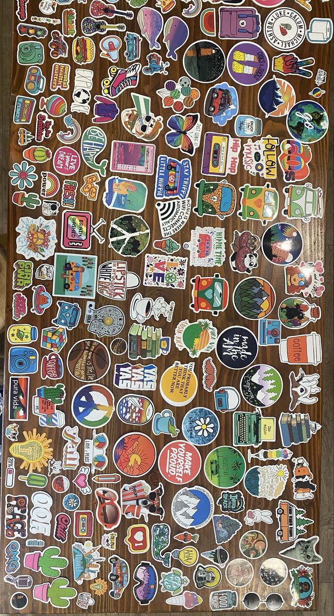 Large Assortment of Hippie/Boho Aesthetic Stickers - Decals for Laptop, Water Bottle, Scrapbooking
