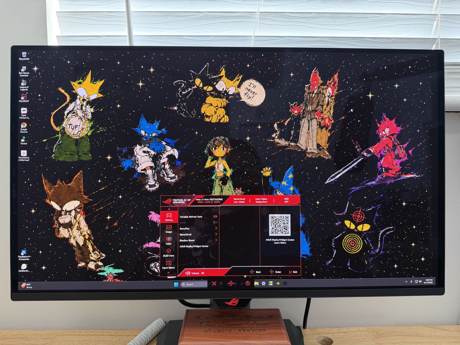 ASUS ROG 27" 360hz OLED Gaming Monitor