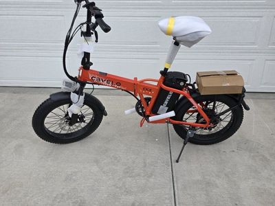 Cybervelo EK4 Foldable, Step-through Ebike 1000W Motor 48V 20Ah Battery 28mph 80 Mile Range ORANGE