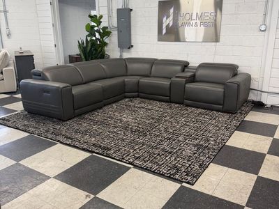 COSTCO KARSON LEATHER POWER RECLINING SECTIONAL W/ POWER HEADREST!!