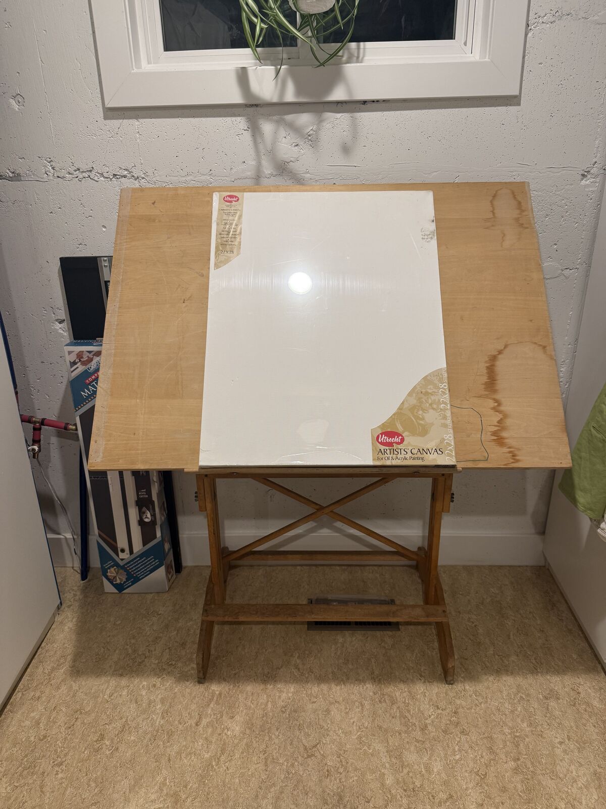 Vintage Wood Drafting Table or Art Easel