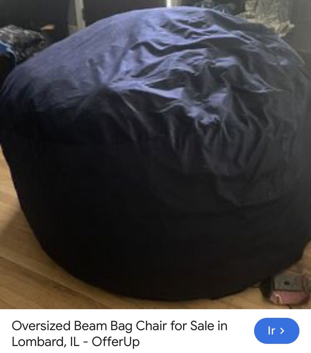 Oversized Navy Blue Bean Bag Chair - Comfortable Seating for Living Room/Bedroom
