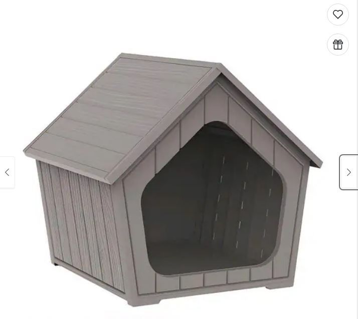 NEW! Pet House Cabin Style Enclosure Outdoor/Indoor for Small Pets Resin – Grey