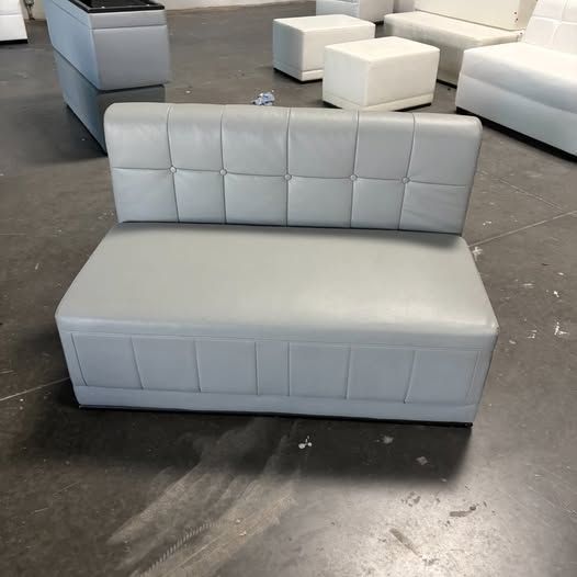 Gray Faux Leather Loveseat