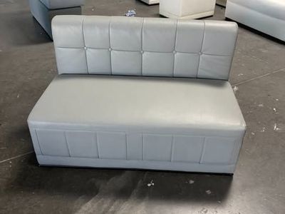Gray Faux Leather Loveseat