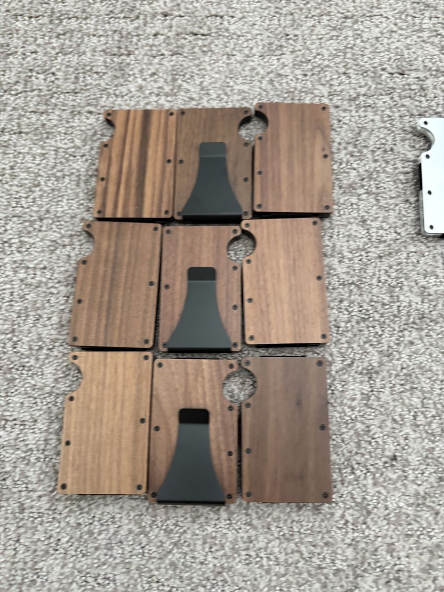 Metal and wood wallets