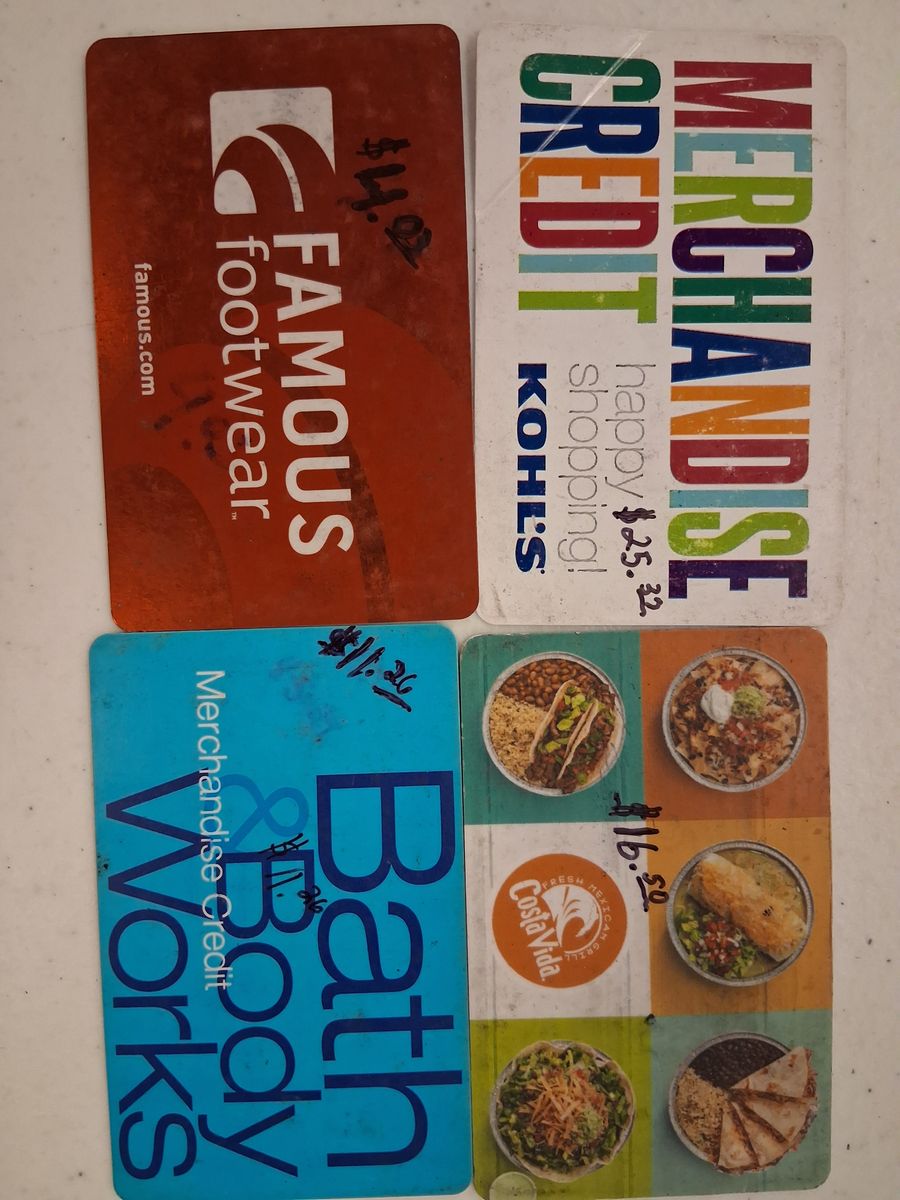 Gift cards for sale