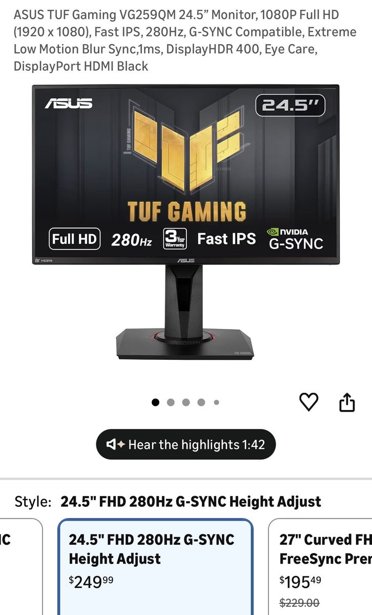 ASUS TUF Gaming VG259QM