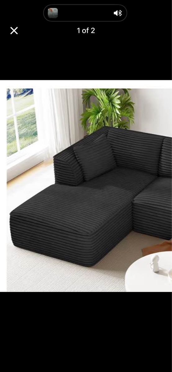 Vesgantti 106"  (Black, Left-Facing Chaise)