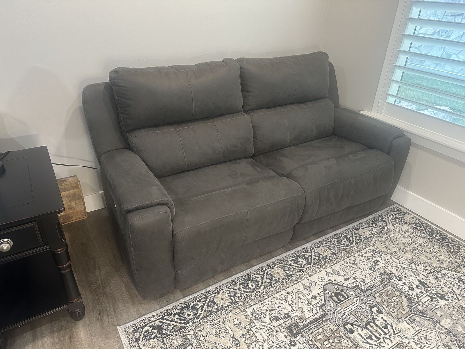 Dazzle Gray Left & Right Arm Facing Power Recliner with Adjustable Headrest