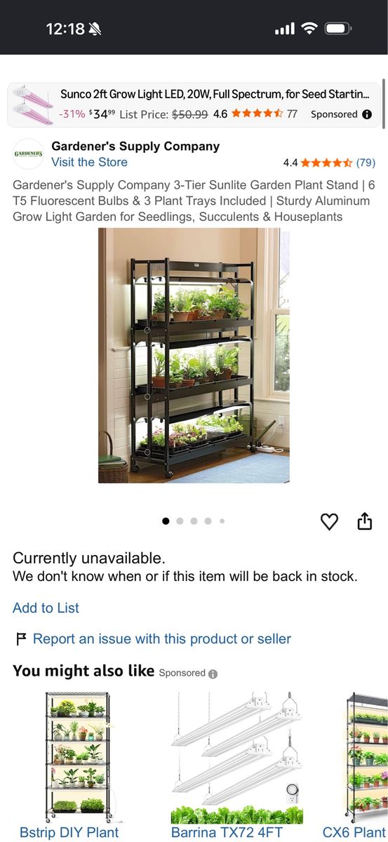 Gardener's Supply Company 3-Tier Sunlite Garden Plant Stand