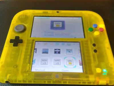 Rare Pokemon Yellow/Pikachu Nintendo 2DS modded