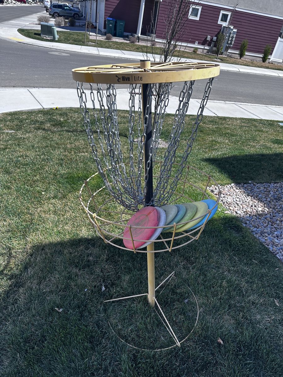 Disc Golf Basket with Putters