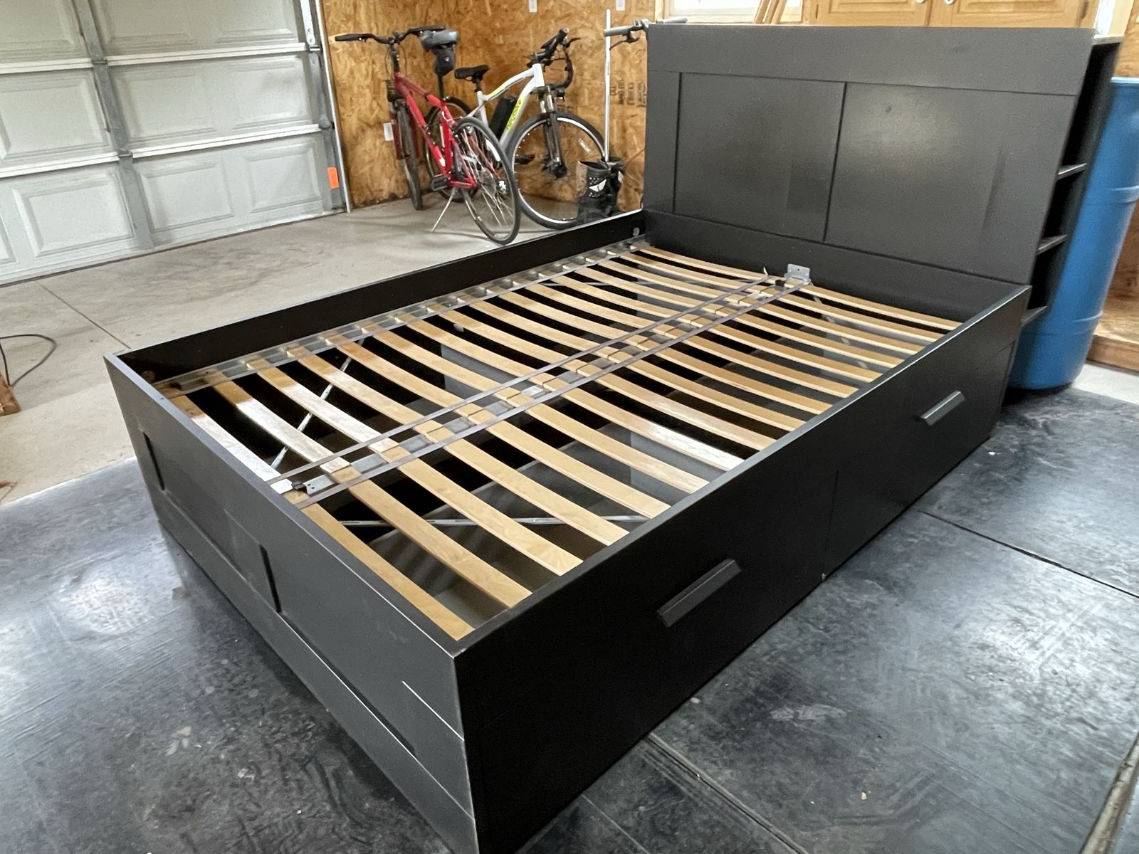 Full size IKEA Brimnes Bed, no mattress 