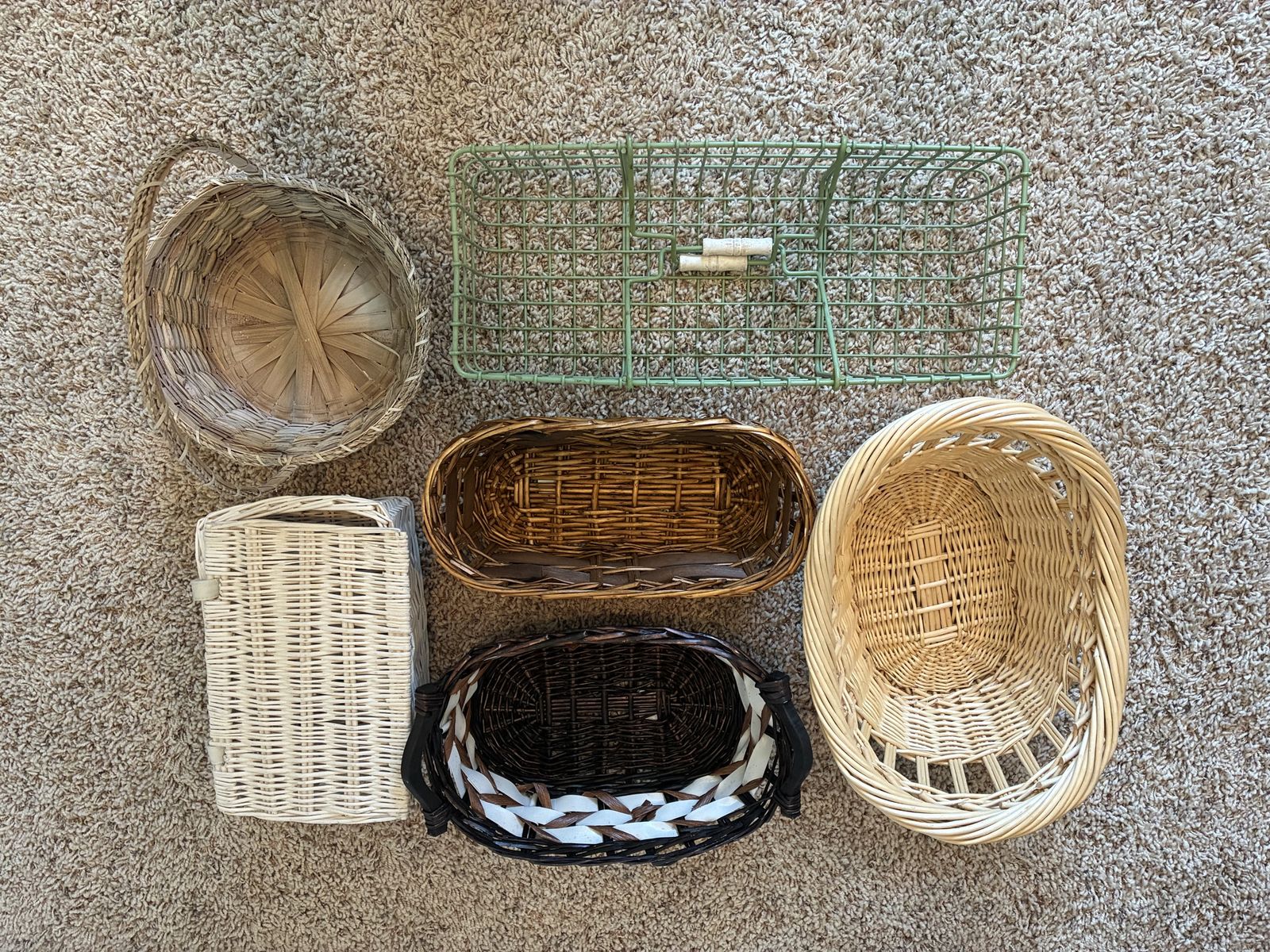 Assorted Decorative Woven Baskets - Set of 6