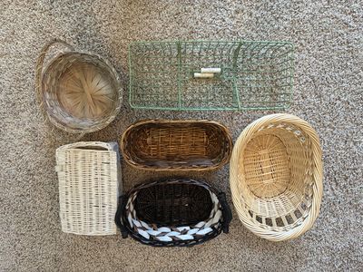 Assorted Decorative Woven Baskets - Set of 6