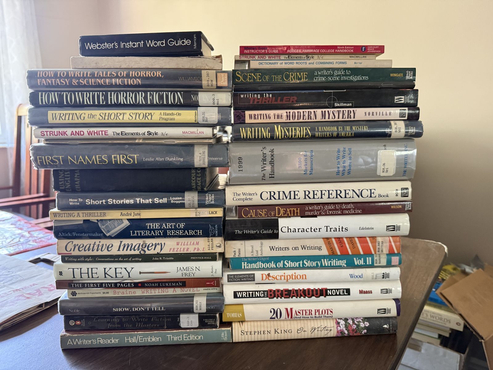 Great Deal on Nearly Forty Books on Writing Novels and Short Stories. For many genres.