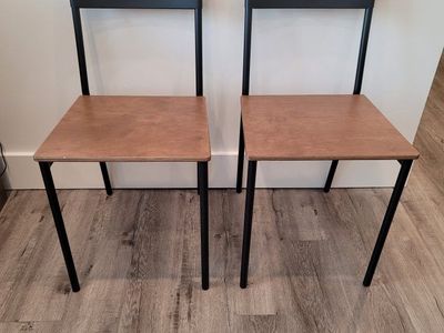 set of 2 ikea metal chairs