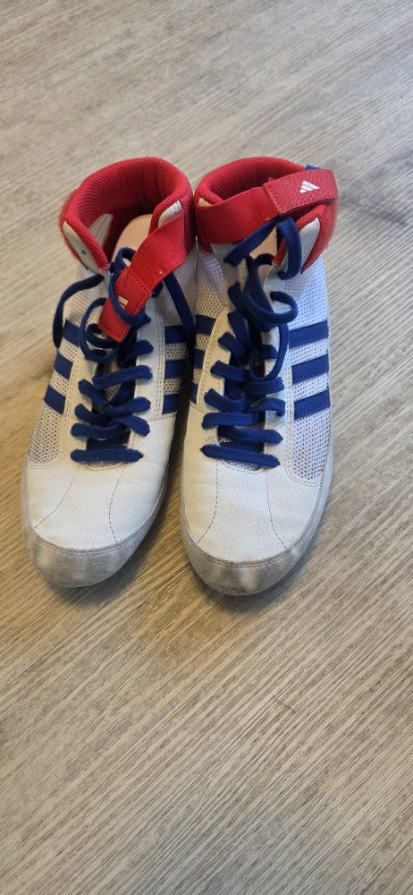 size 6.5 adidas High Top Wrestling Shoes Red White Blue