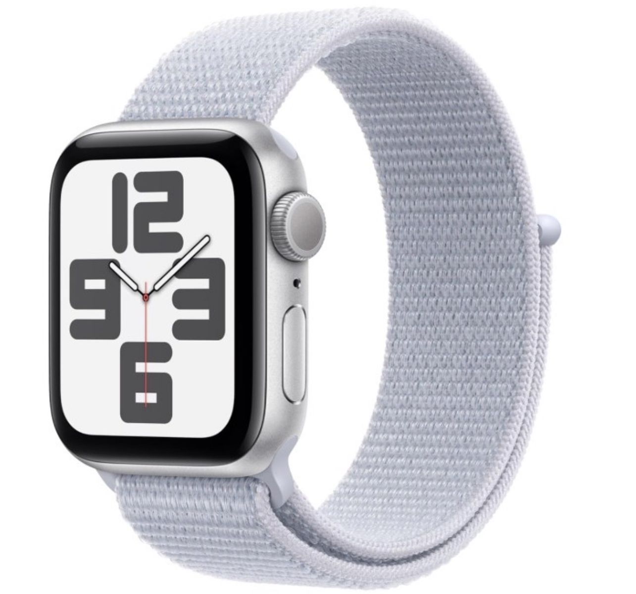 Apple Watch Series SE (1st Gen) 40mm Silver Aluminum Case w/ White Sport Loop GPS