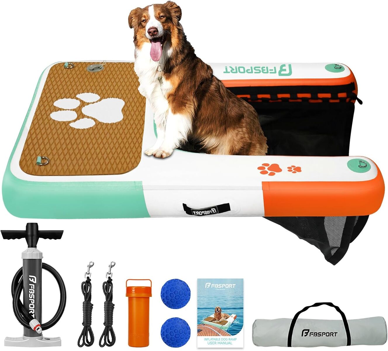 Inflatable Dog Boat Ramp Floating Dock Water Ramp Ladder for Pool, Boat