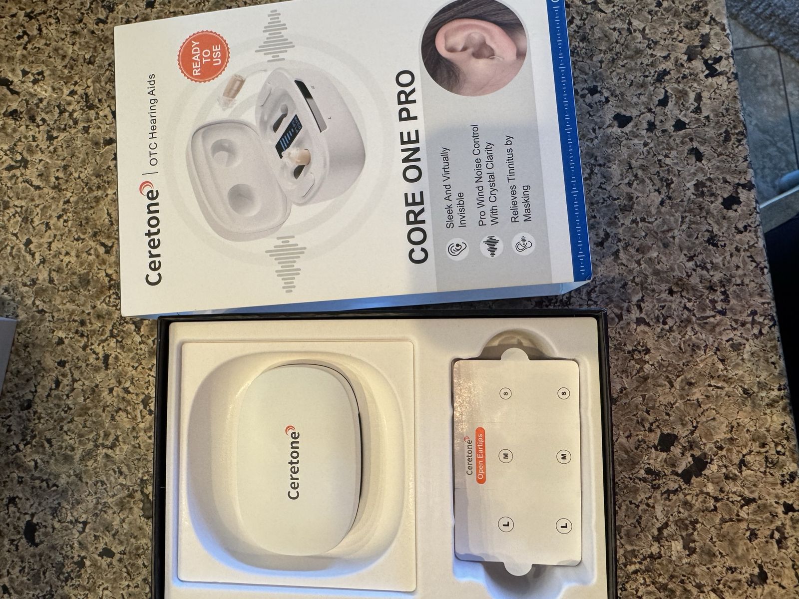 Ceretone CORE ONE PRO OTC Hearing Aids - Sleek & Virtually Invisible with Noise Control