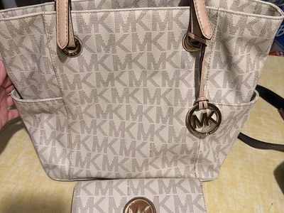 Michael Kors MK Monogram Tote Bag with Matching Wallet