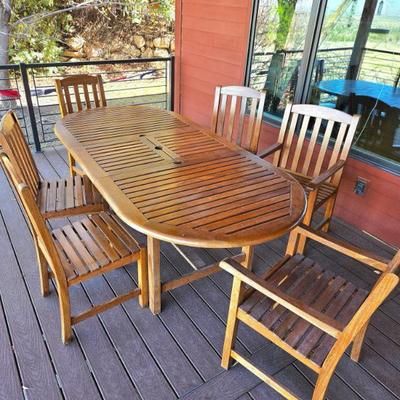 Teak Hampton Bay 7 Piece Outdoor Patio Set