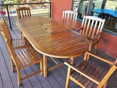 Teak Hampton Bay 7 Piece Outdoor Patio Set