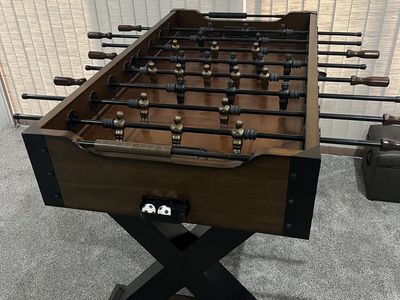 Wood and Metal Foosball Table with X-Base Design