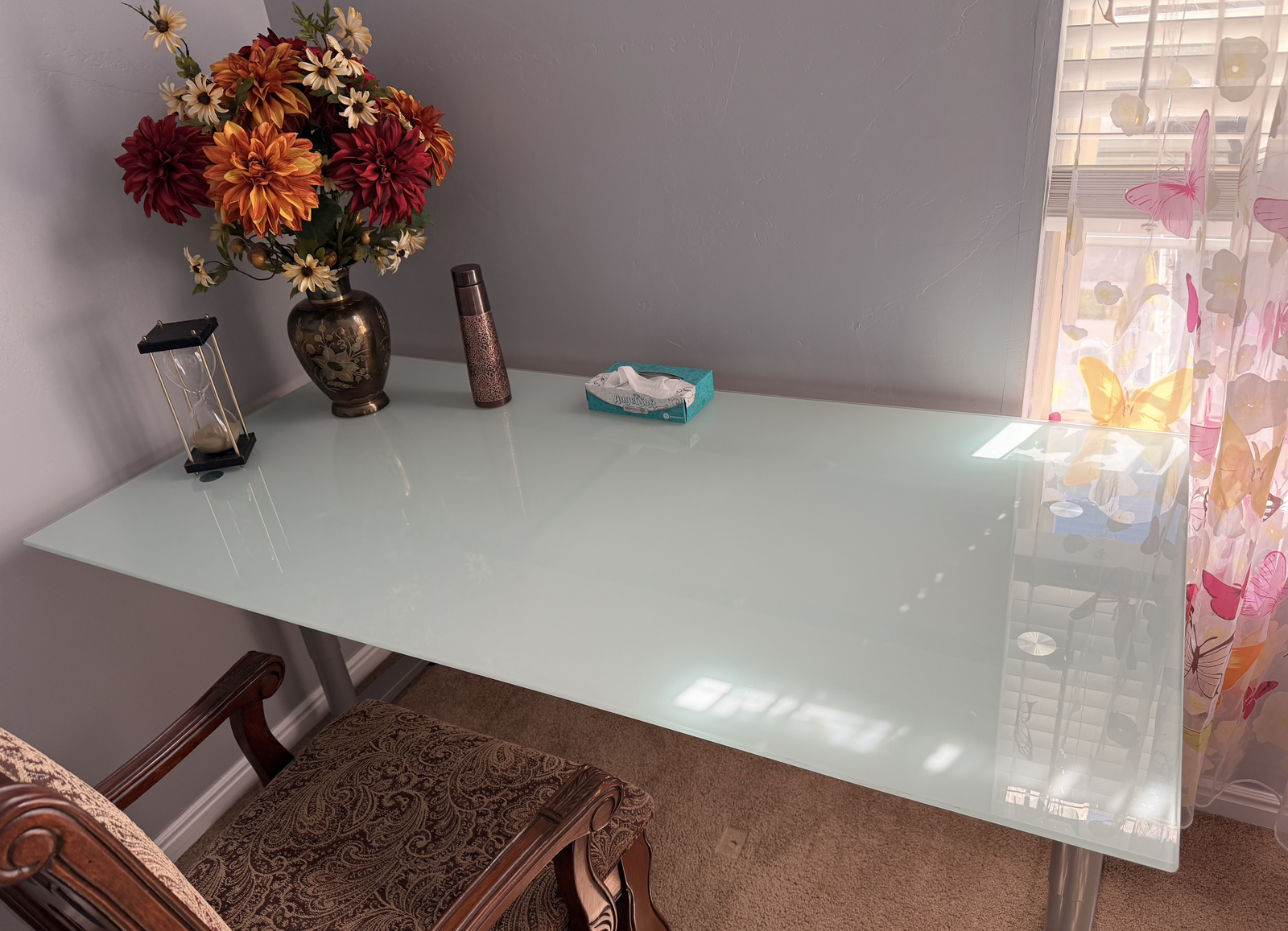 Modern Glass Office Desk - $100 (3 Available)