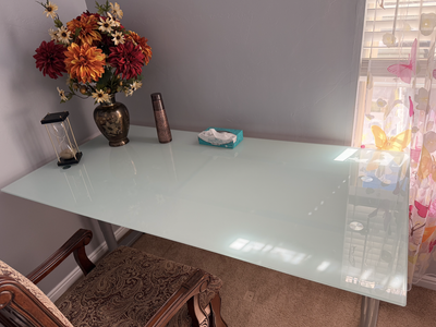 Modern Glass Office Desk - $100 (3 Available)