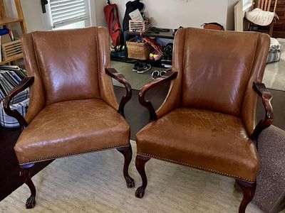 Restoration Hardware Leather Chairs