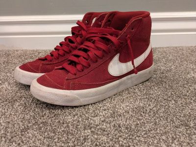Red Nike Blazer Mid Suede Youth Shoes - Size 4 Youth / 4 US Men's / 2 US Women's