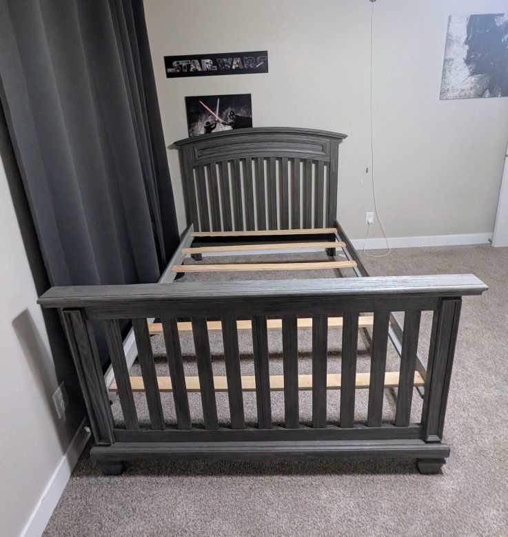 Oxford Baby Richmond Brushed Gray Full Bed, Mattress & 7-Drawer Dresser OR willing to sell separately